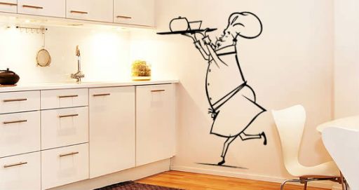 Как раскрасить стену на кухне