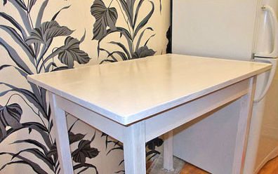 Покрасить стол из дерева в белый цвет
