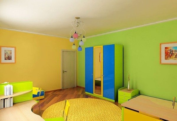 Окрашенные стены в детской комнате