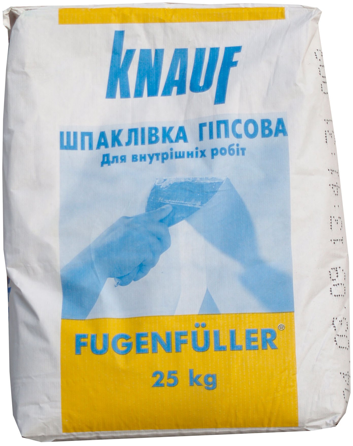 Сухая гипсовая смесь Фугенфюллер поставляется в 25-килограммовых упаковках.