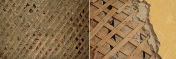 Цементно - известковые штукатурки по дереву применялись при отделке деревянных внутренних перегородок в домах сталинской постройки.