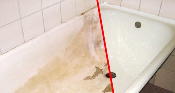 Ванна до и после реставрации - разница очевидна!